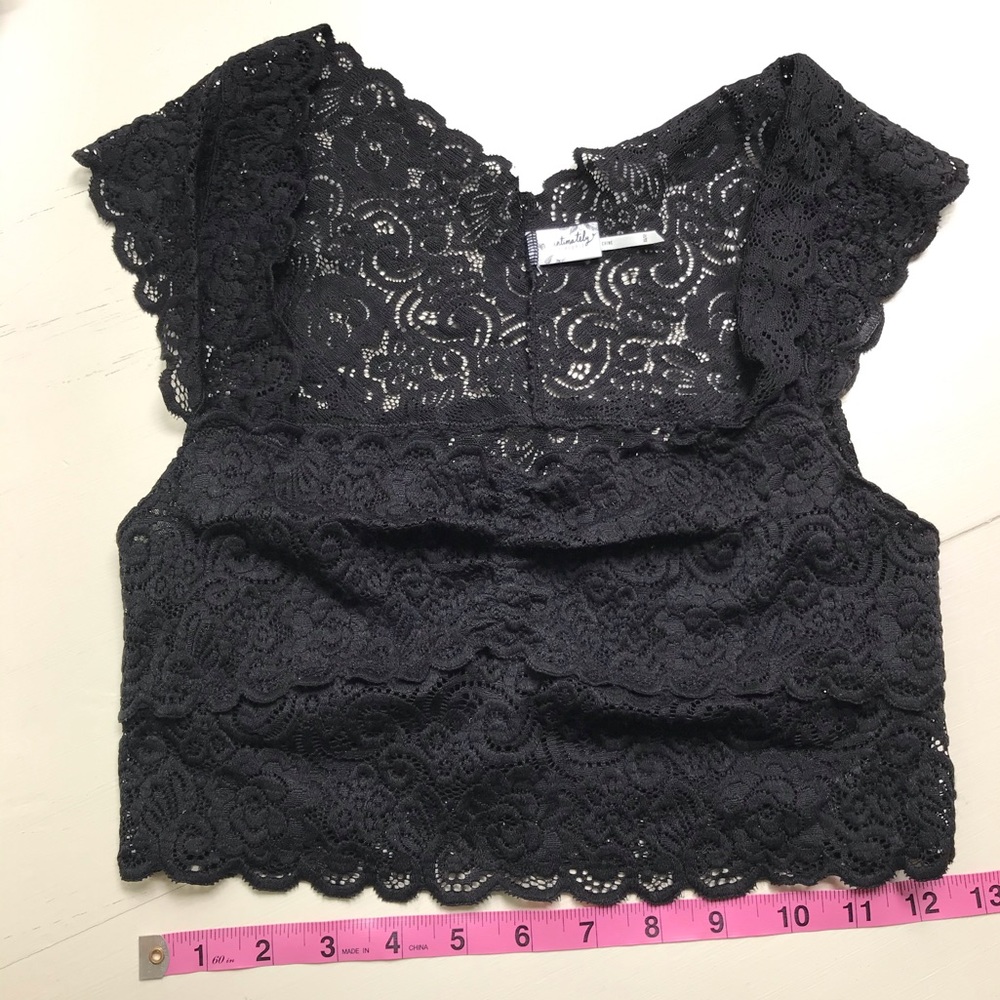 Free People black lace bralette crop top